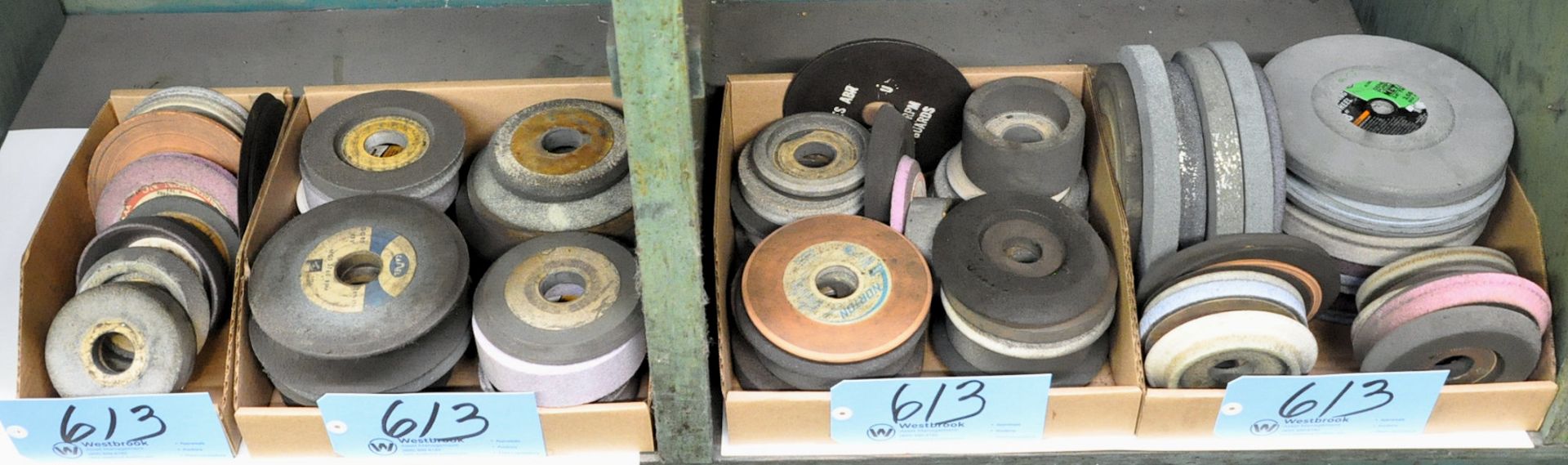 Lot-Used Grinding Wheels in (4) Boxes Under (1) Bench