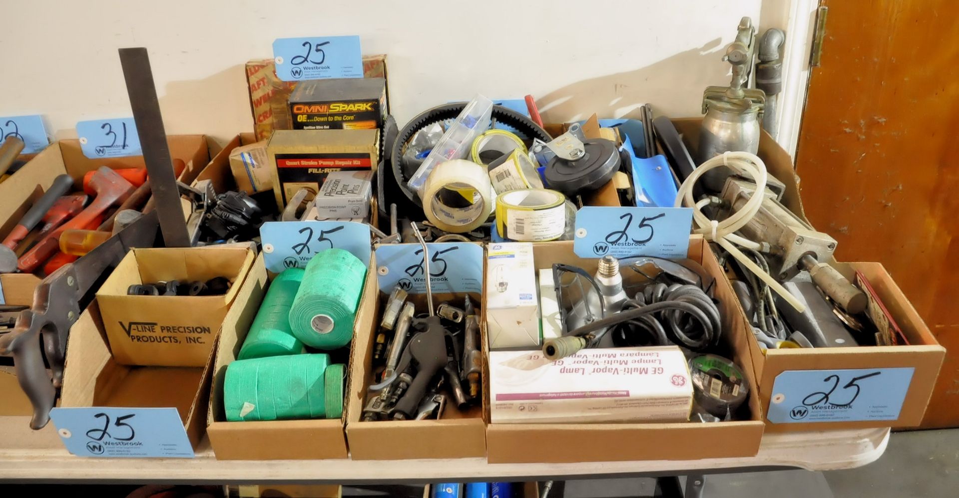 Lot-Chuck Keys, Bin Drawer Organizer, Tape, Cup Gun, Cylinders, Blow Off Tools, Etc.