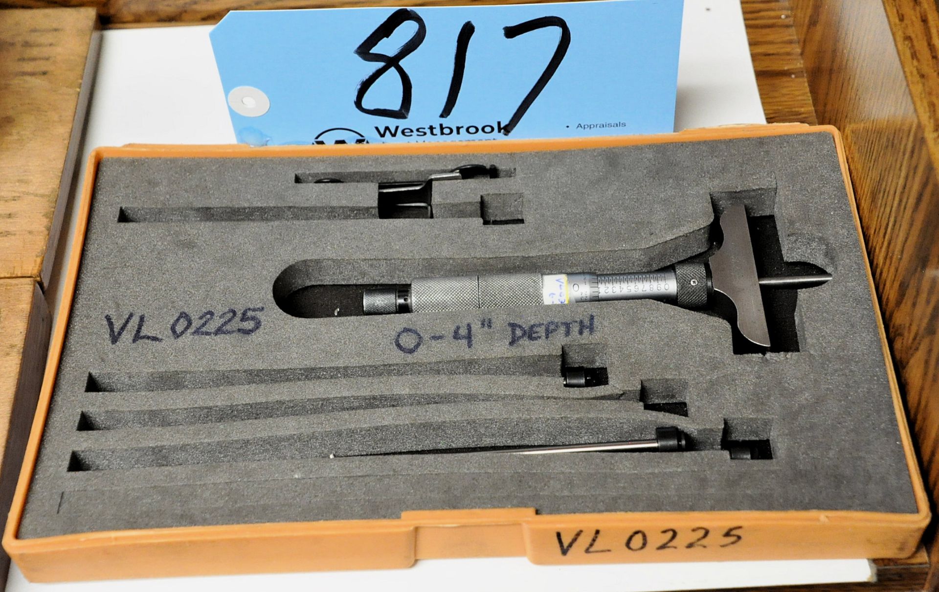 Lot-(1) Starrett, (1) Mitutoyo and (1) No Name Depth Micrometer Sets with Cases - Image 2 of 4