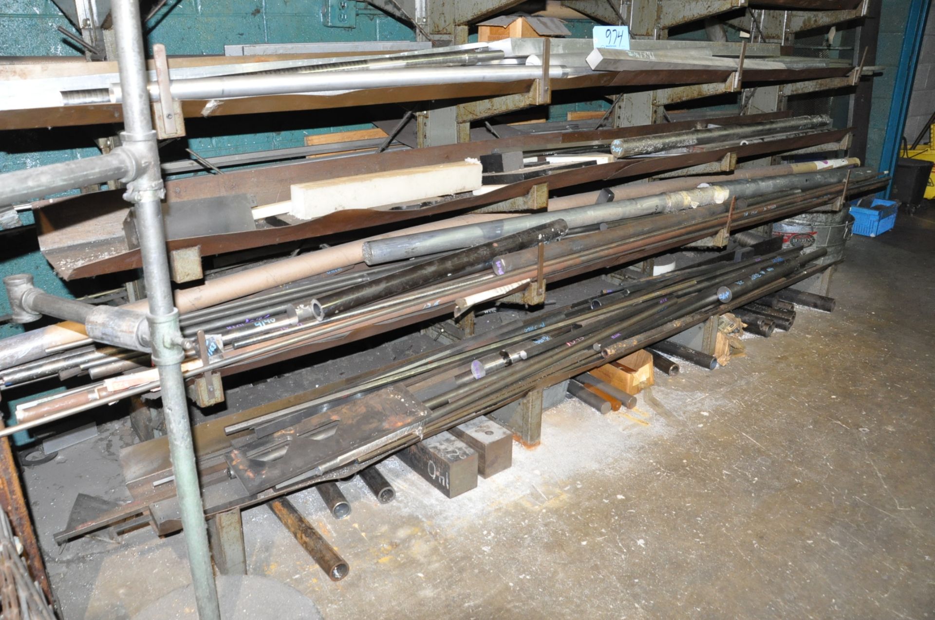 Lot-Various Alloy Solid Round, Hollow Round Bar Stock, etc. with Double Sided Cantilever Rack - Image 5 of 6