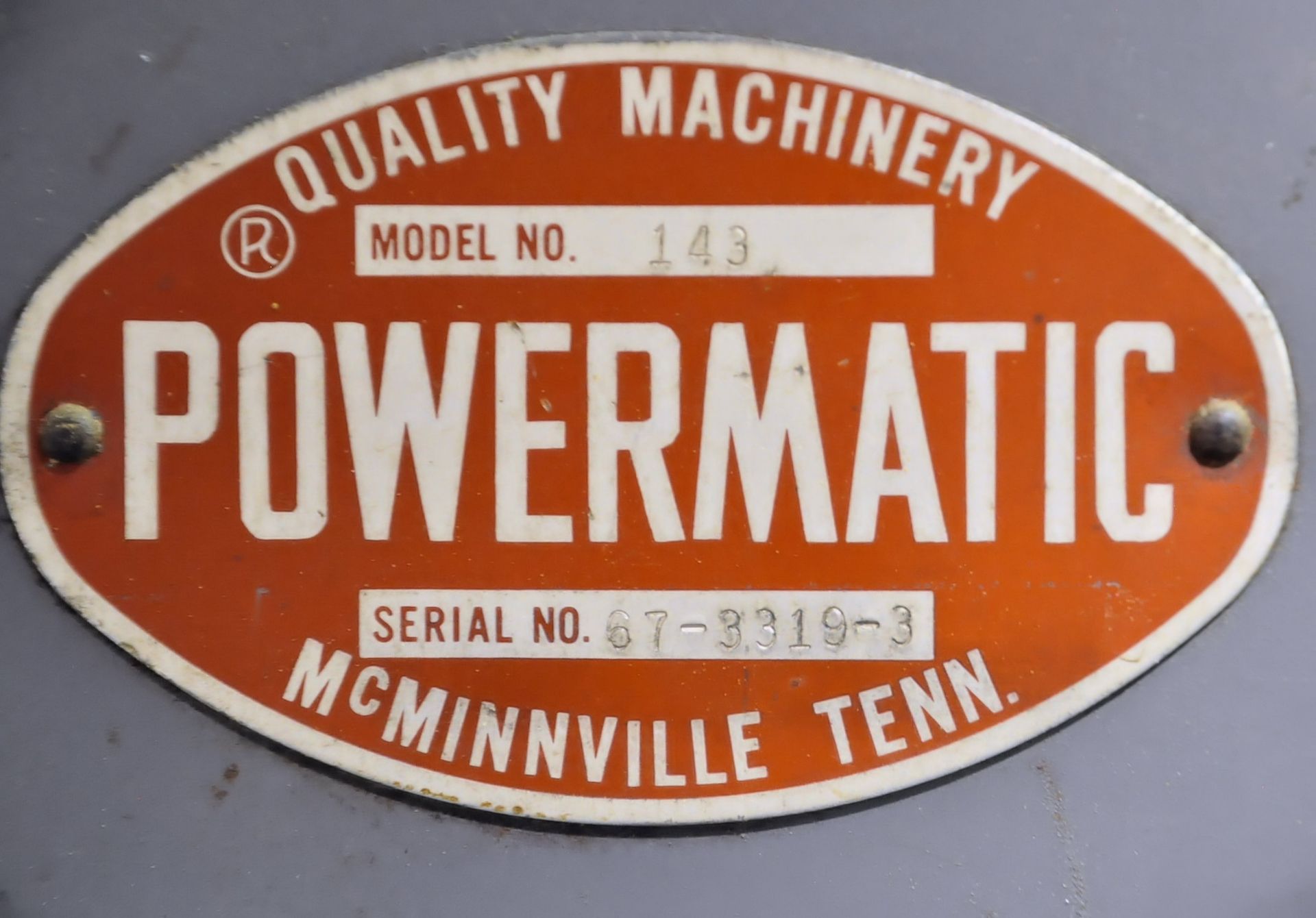 Powermatic Model 143, 14" Vertical Contour Wood Cutting Band Saw - Image 3 of 3