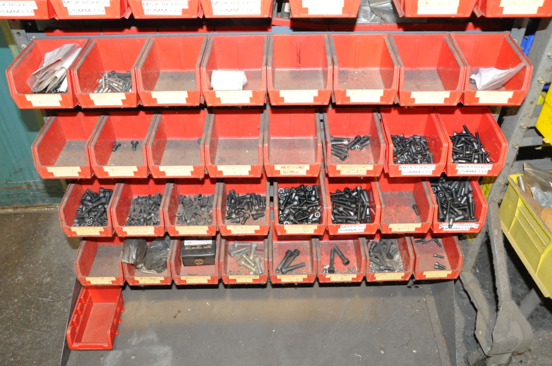 Lot-(2) Portable Parts Bin Racks with Heli-Coil Parts, Bolts, Etc. - Image 6 of 12
