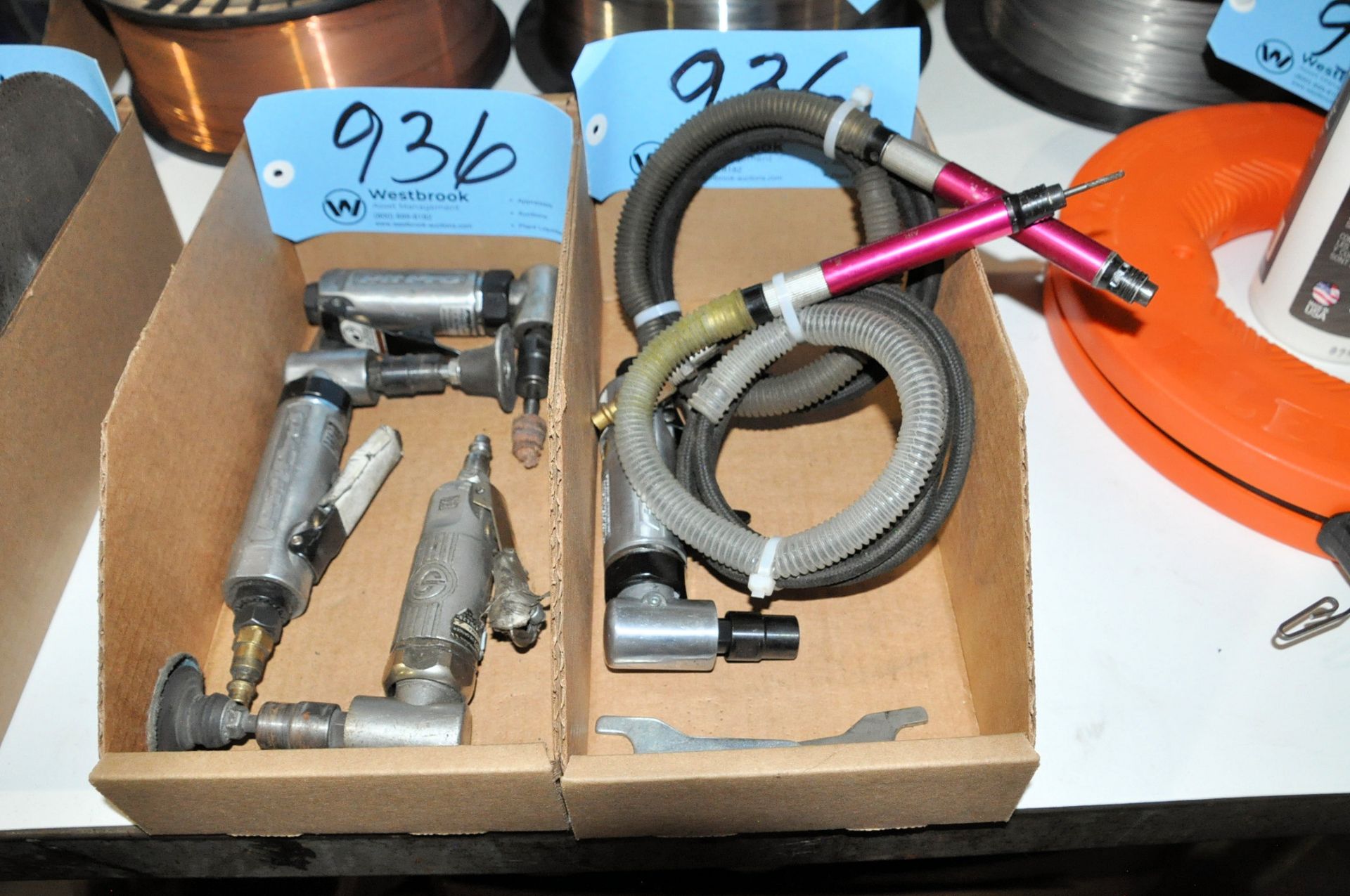 Lot-(4) Pneumatic Angle and (2) Straight Die Grinders in (2) Boxes