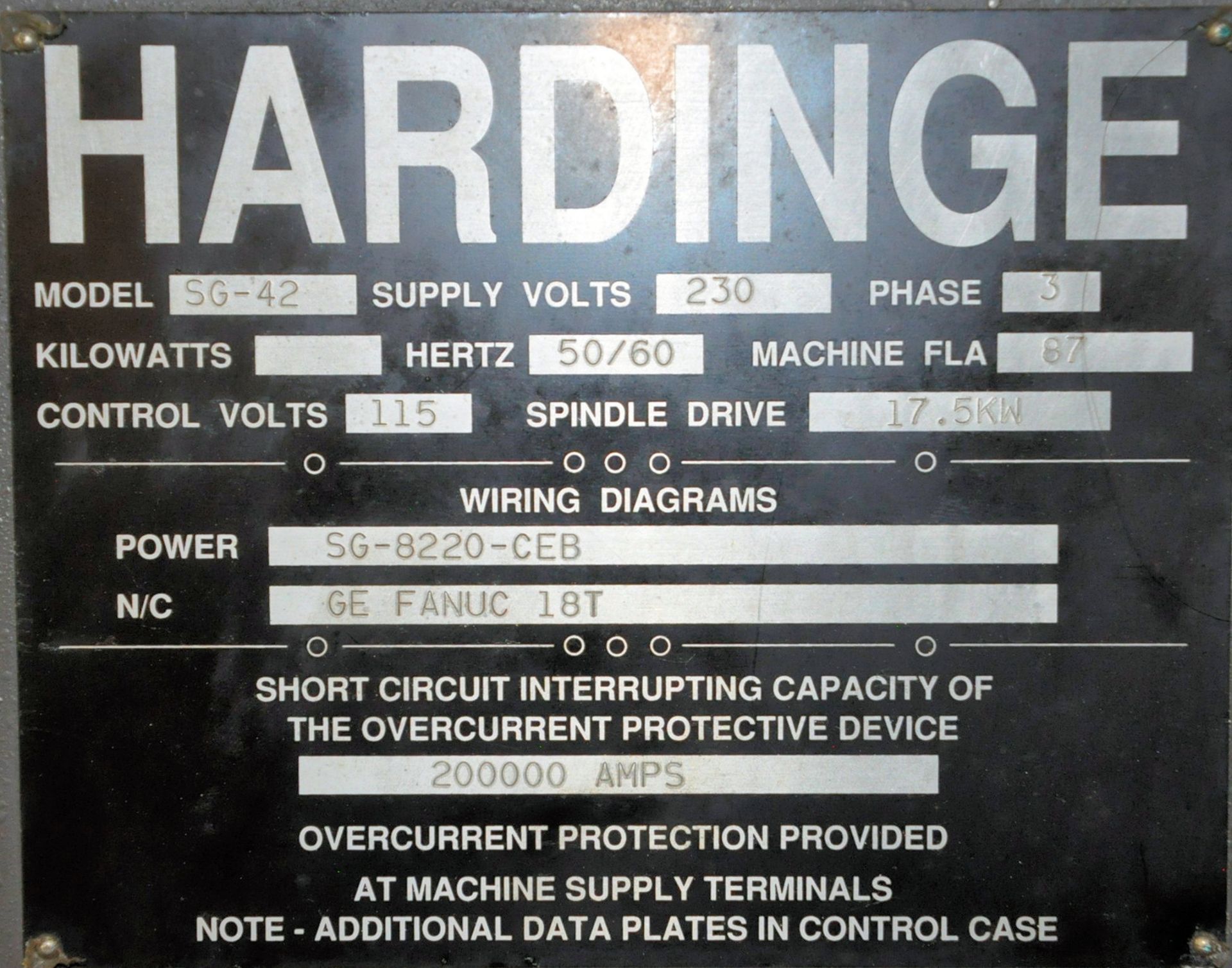 Hardinge Conquest T42 Model SG-42, CNC Turning Center - Image 7 of 8