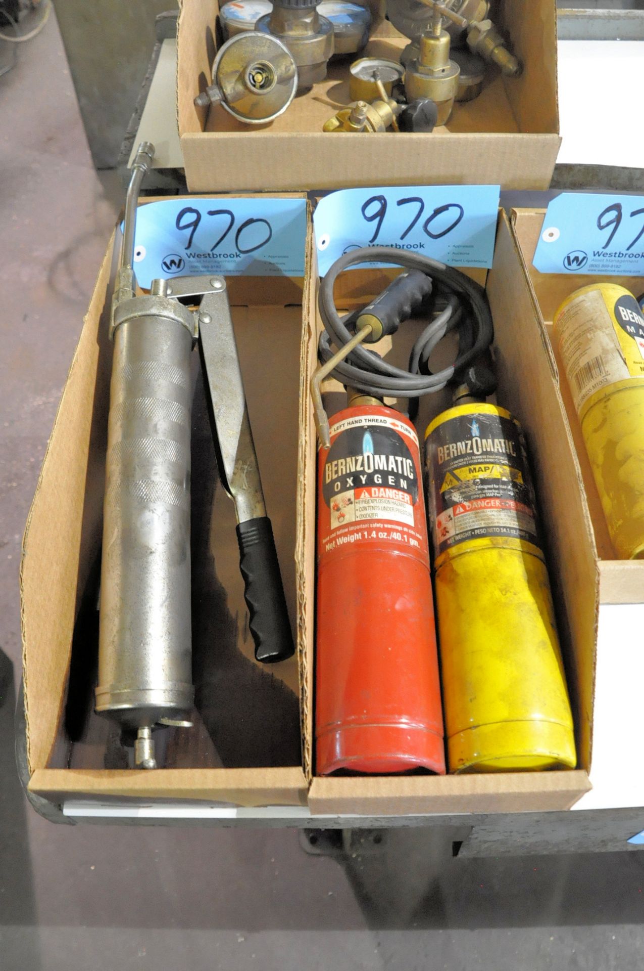 Propane Torch with Small Tanks, Grease Gun, and Regulator Gauges in (4) Boxes - Image 2 of 4