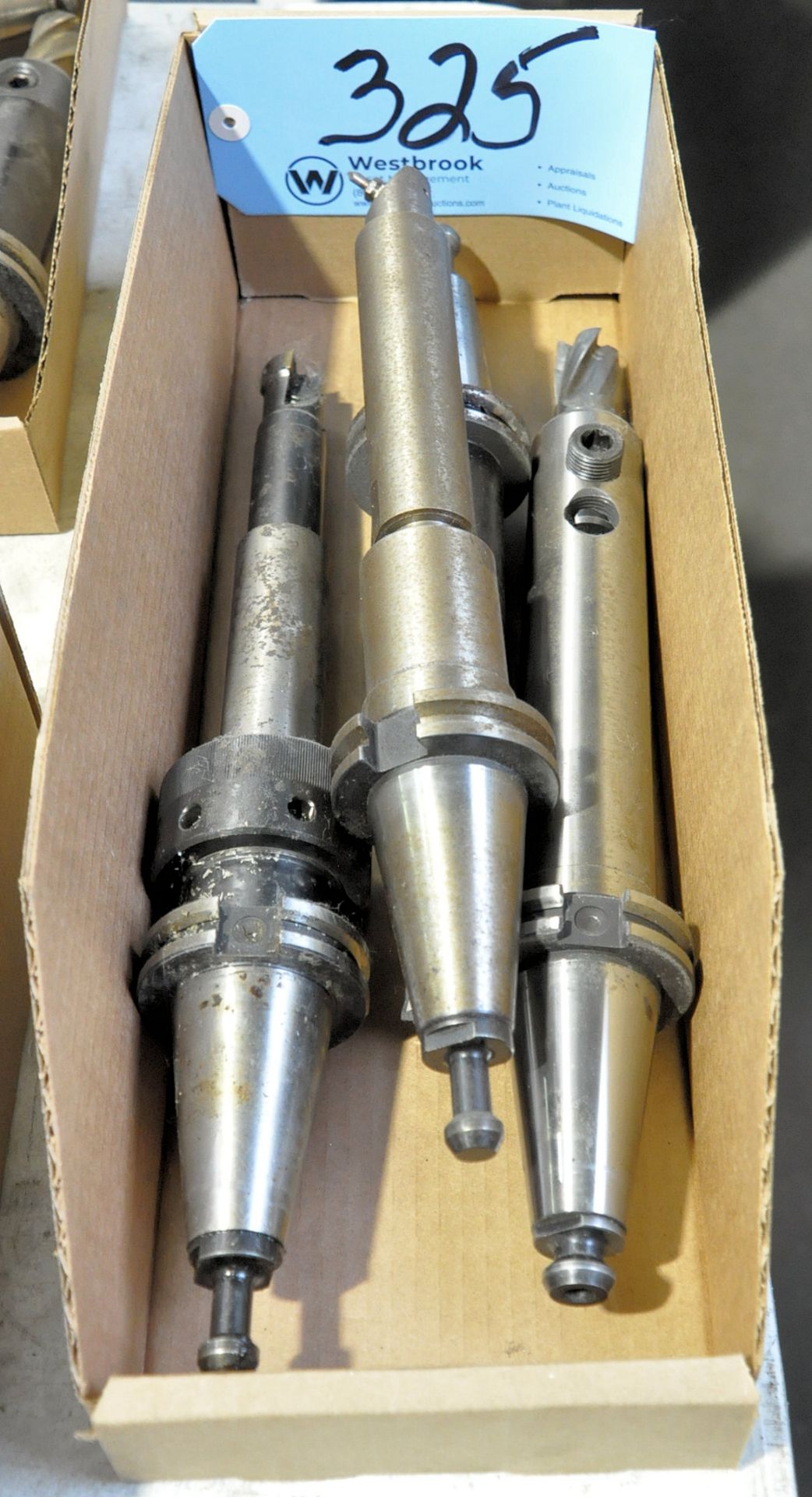 Lot-(4) CAT40 Taper Tool Holders with Cutters in (1) Box