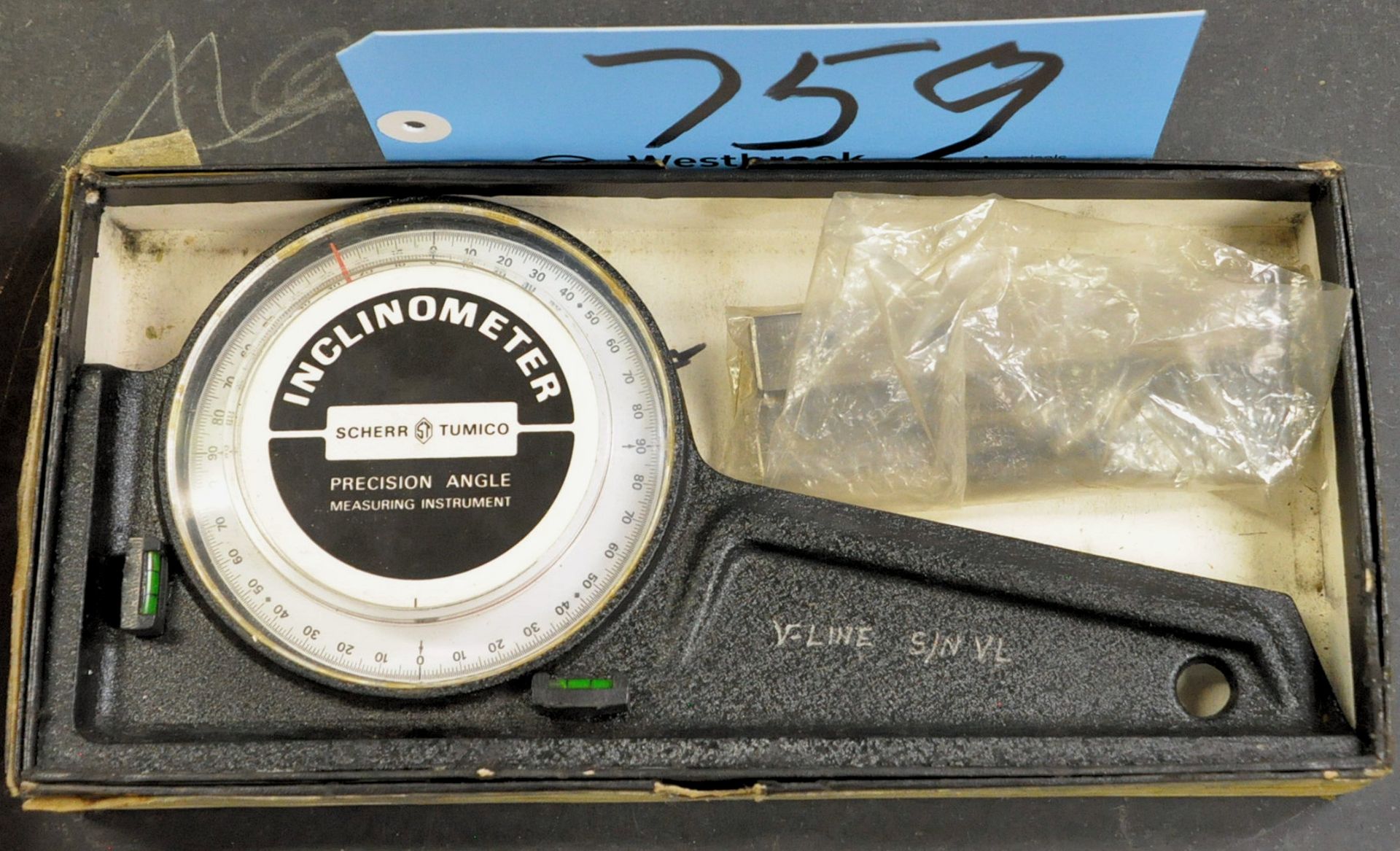 Scherr Tumico Inclinometer Precision Angle Measure with Case