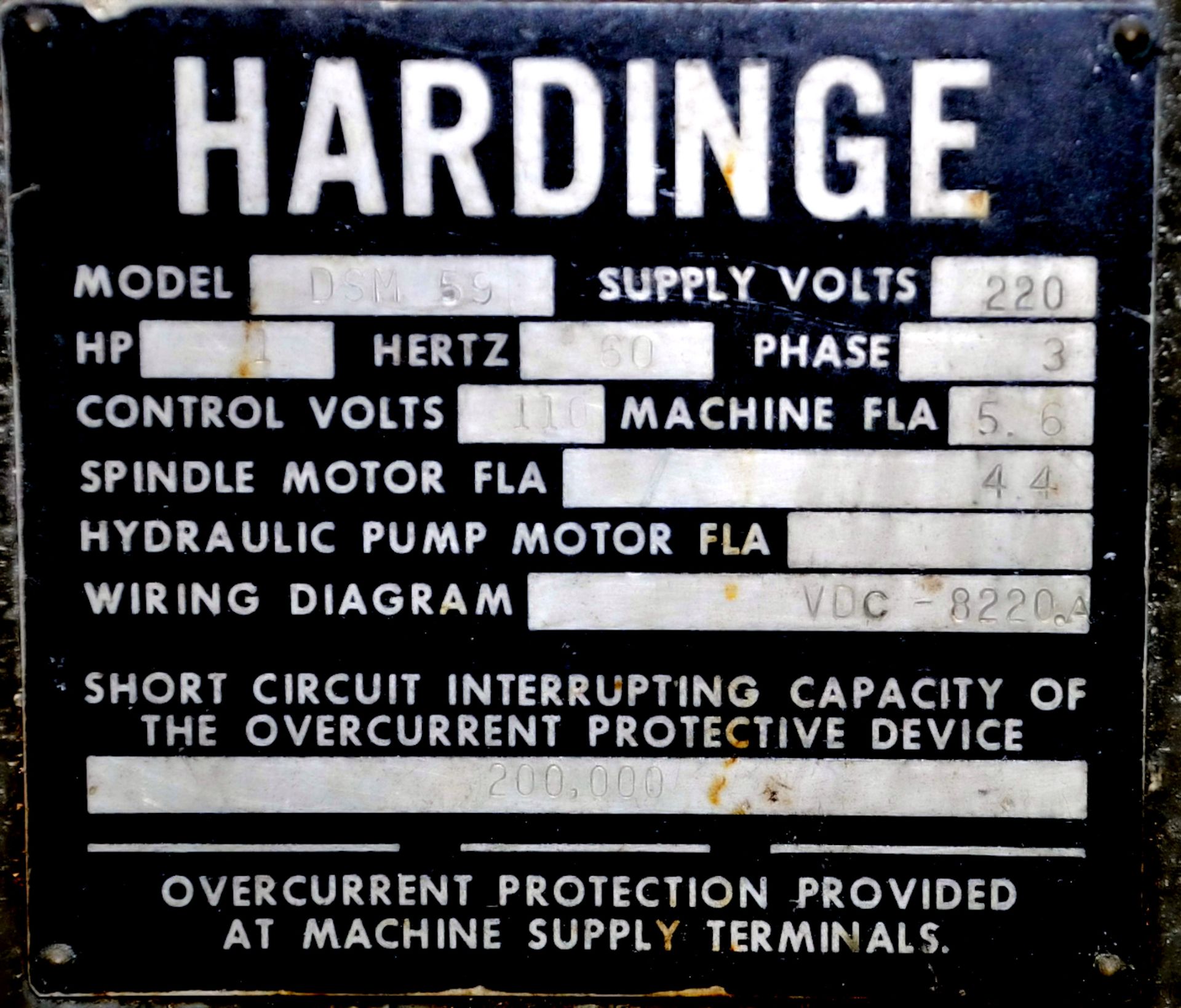 Hardinge Model DSM-59, 6-Position Turret Super Precision Tool Room Lathe, Cabinet Base - Image 10 of 10