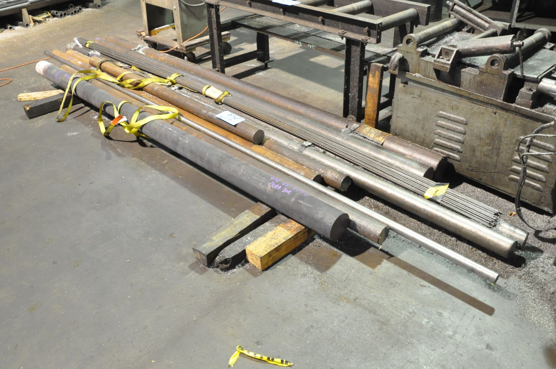 Lot-Various Steel Solid Round Bar Stock in (1) Group on Floor