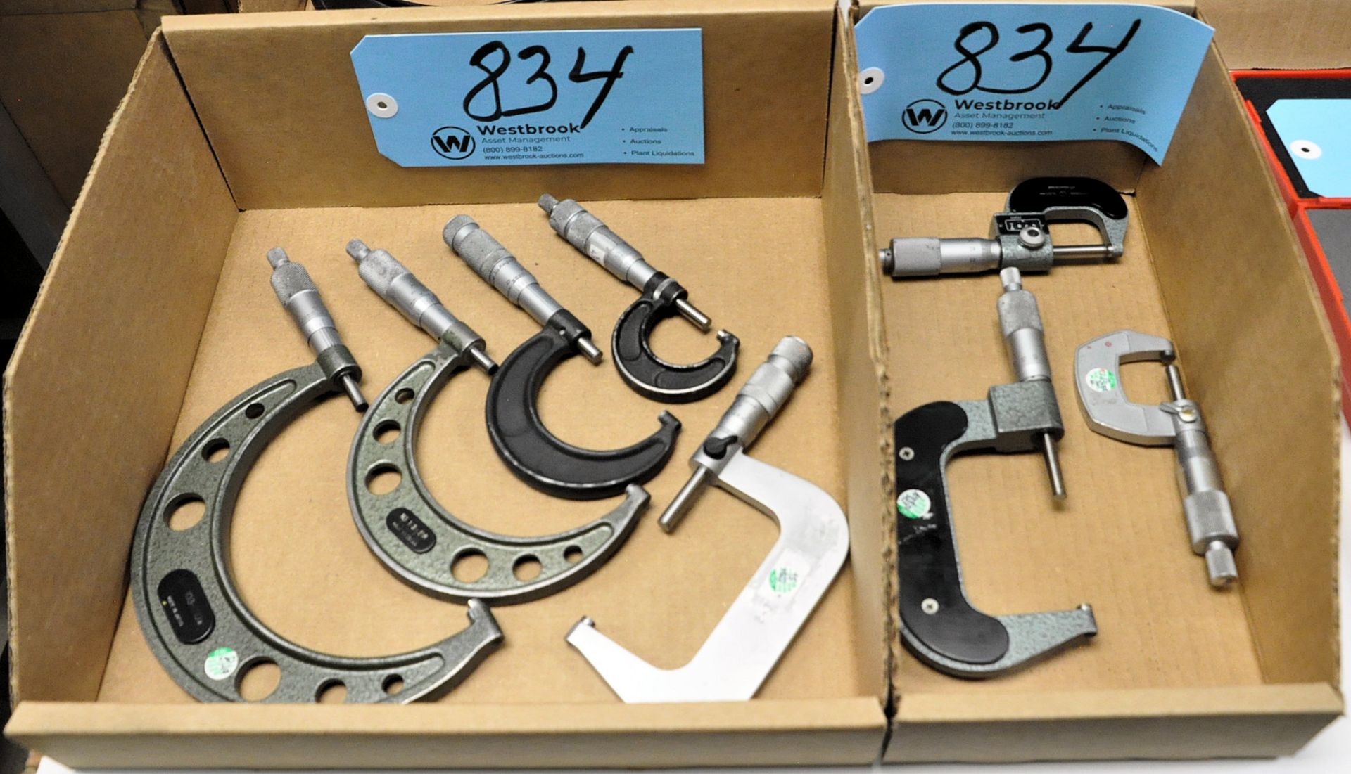 Lot-(5) Various Outside Micrometers in (1) Box