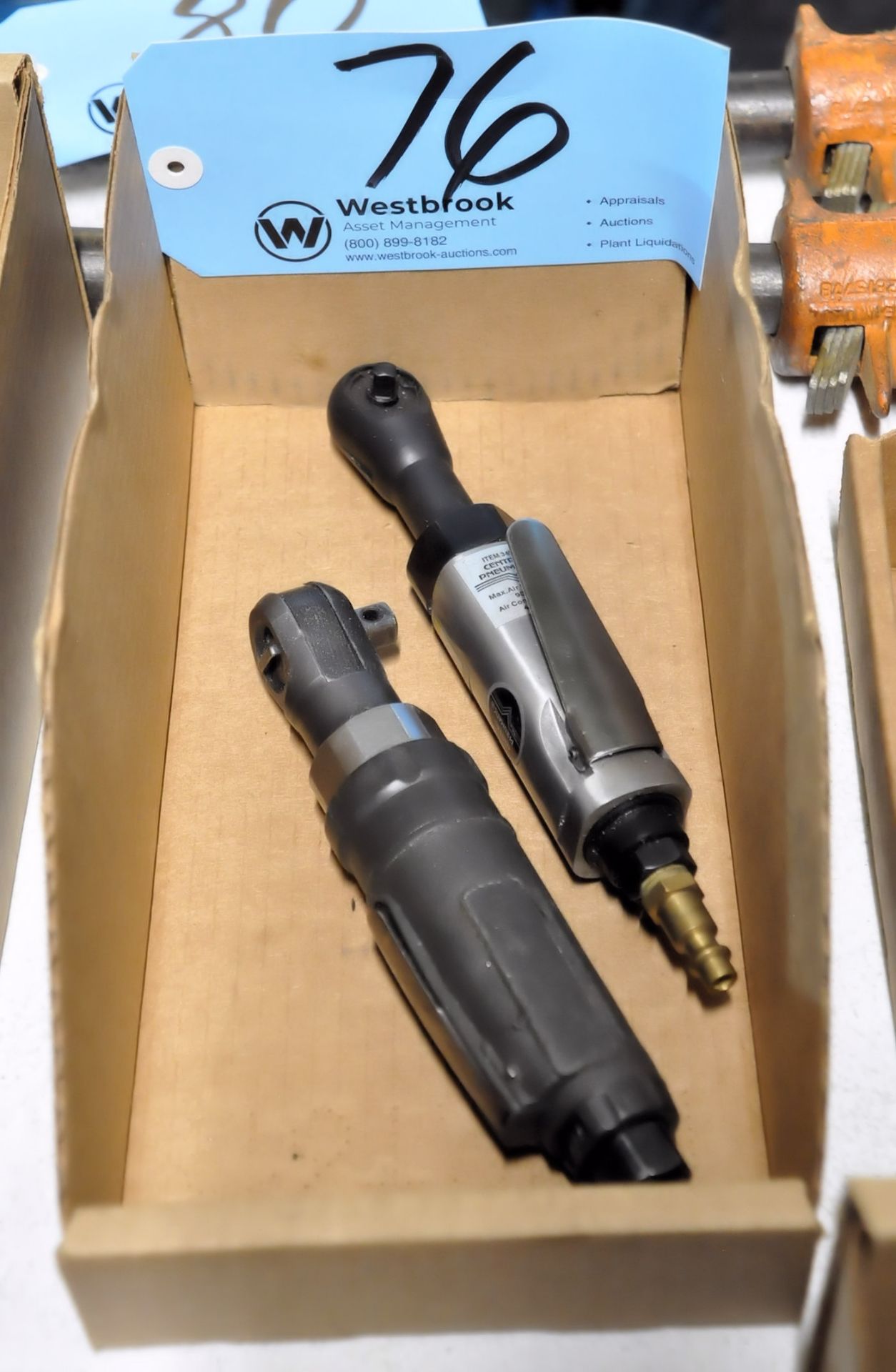 Lot-(1) 3/8" and (1) 1/4" Pneumatic Ratchet Guns in (1) Box