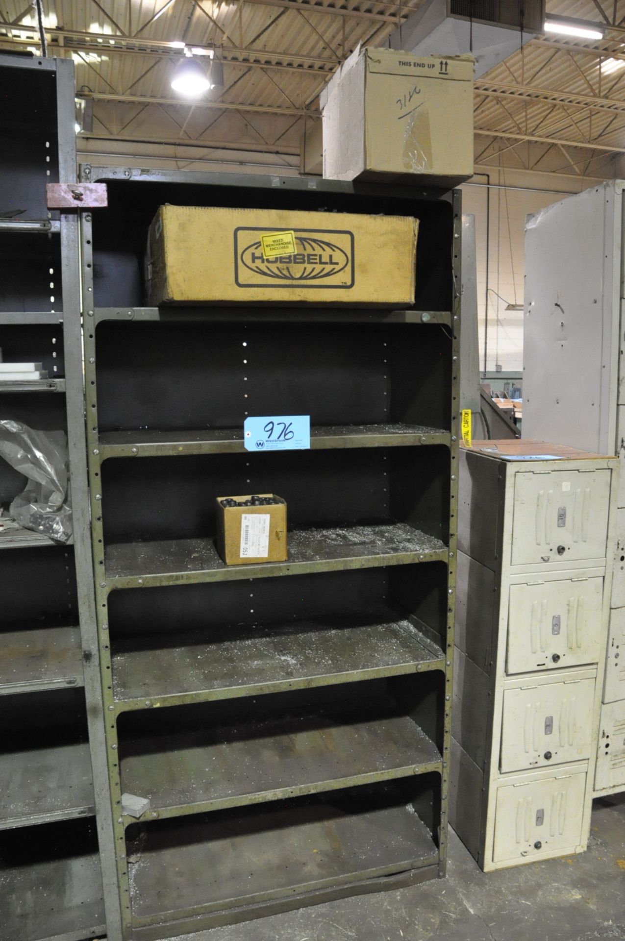 Lot-(8) Sections Shelving, (1) Short Shop Cabinet and (2) Sections Lockers with Contents - Image 5 of 5