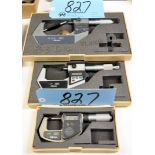 Lot-(1) Mitutoyo 0-1", (1) 1-2" and (1) 2-3" Digital Micrometers with Cases