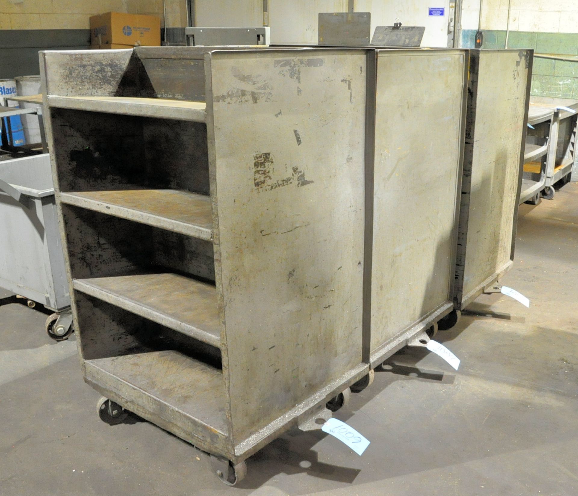 Lot-(3) Portable Steel Shelving Carts