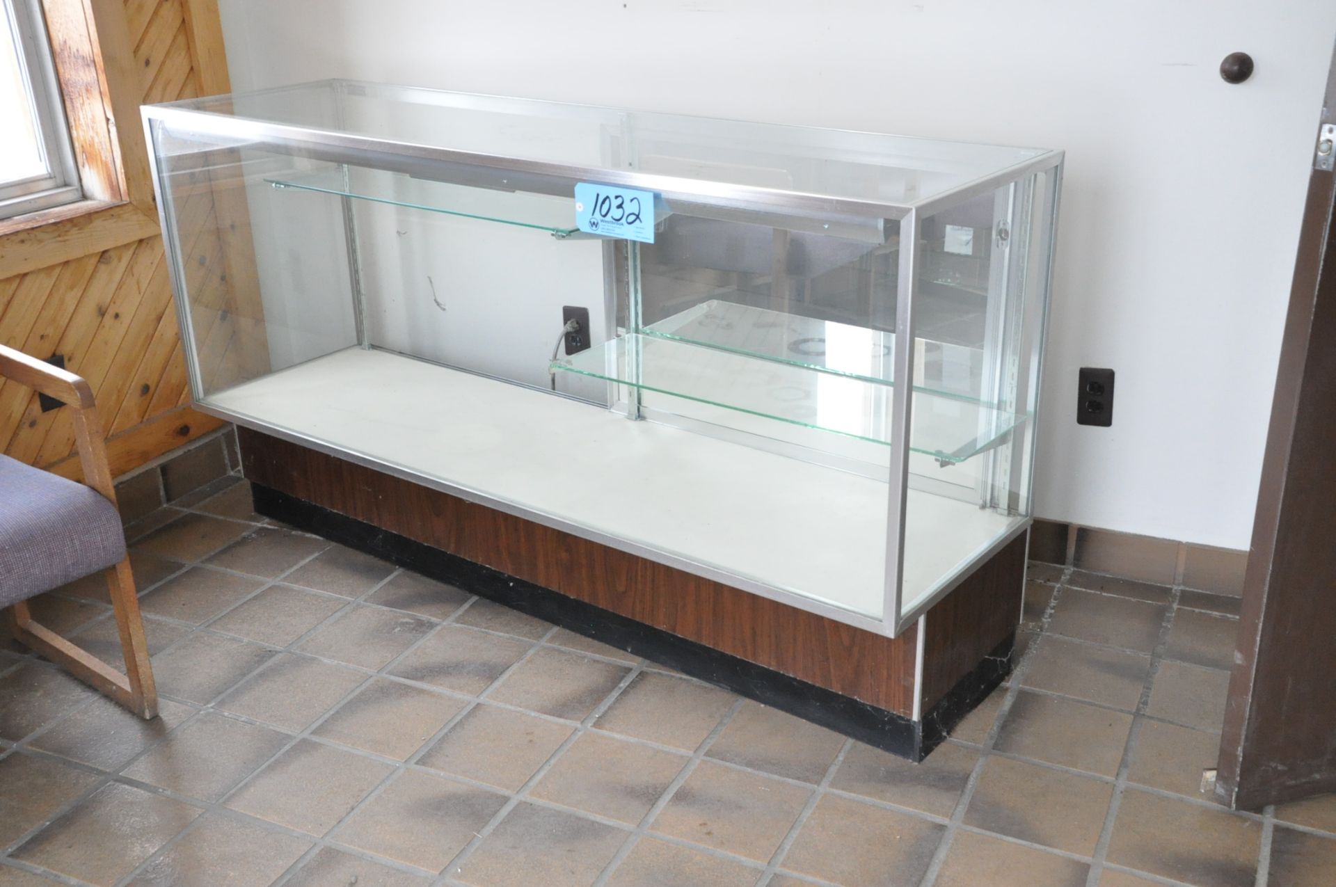 Lot-(1) Display Case and (2) Chairs, (In Front Entrance Foyer)