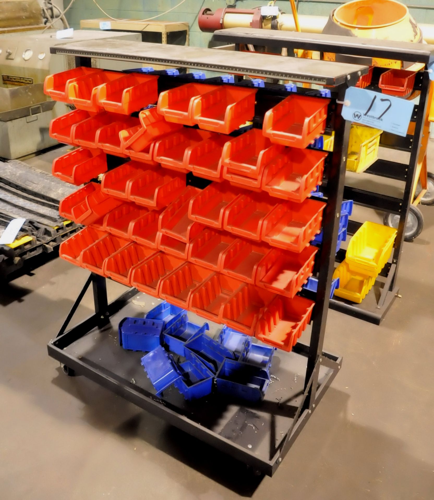 Portable Parts Bin Rack with Bins