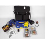 Nintendo 64 - Pokemon - A satchel containing a Pokemon Pikachu Nintendo 64 console with controller,
