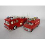 Dinky Toys - Two unboxed diecast model fire appliances by Dinky Toys.