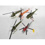 Dinky Toys - A fleet of five unboxed later issue Dinky Toys diecast model helicopters .