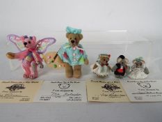 Miniature Bears Of The World - 5 x jointed limited edition Tina Richardson bears and mice.