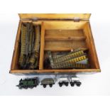 Bing - A box of loose Miniature 1920s 00 gauge Table Railway items.