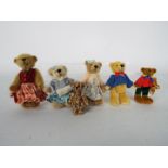 Hermann Bears - 6 x miniature jointed bears,