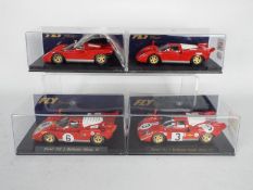 Fly - Four boxed Fly Ferrari 512 1:32 scale slot cars.