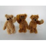 World Of Miniature Bears - 3 x jointed mohair bears all designed by Theresa Yang,