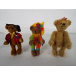 Hermann Bears - 3 x limited edition miniature jointed bears,