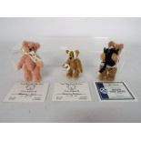 World Of Miniature Bears - 3 x jointed Theresa's Bears dated 2001,