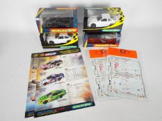 Scalextric, Slixx Decals - Four boxed Scalextric Nascar slot cars .