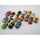 Galoob - A group of 16 x Micro Machines including a rare Mazda RX7 convertible with 2 x people in