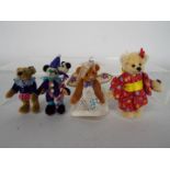 Hermann Bears - 4 x numbered limited edition jointed miniature bears,