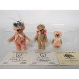 Miniature Bears Of The World - 3 x limited edition Tina Richardson jointed mohair bears,