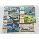 Hasegawa - Six boxed 1:72 scale vintage plastic military aircraft model kits.