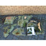 A quantity of scratch built slot car diorama / layout scenic accessories.