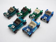 Hot Wheels - Redline - A group of 6 x Hot Heap Ford Model T Hot Rods in Green,