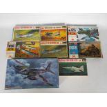 Hasegawa - Eight boxed 1:72 scale vintage plastic mainly military aircraft model kits.