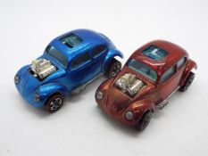 Hot Wheels - Redline - 2 x Custom Volkswagen Beetle models,