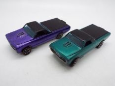 Hot Wheels - Redline - 2 x Custom Fleetside models in Green and Purple,