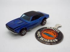 Hot Wheels - Redline - An original 1968 issue Hong Kong built Custom Chevrolet Camaro in Blue with