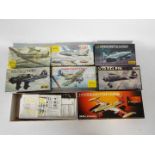 Heller - Seven boxed vintage 1:72 scale military aircraft plastic model kits by Heller.