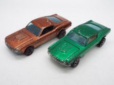 Hot Wheels - Redline - 2 x Custom Ford Mustang models in the rare Green with a light interior and