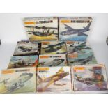 Matchbox - 11 boxed vintage 1:72 scale military aircraft plastic model kits by Matchbox.