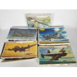 Frog - Five boxed vintage 1:72 scale military aircraft plastic model kits.