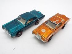 Hot Wheels - Redline - 2 x Custom Continental Mark III models, one in Orange and one in Aqua.