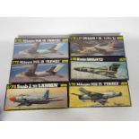 Heller - Six boxed 1:72 scale plastic military aircraft model kits by Heller.