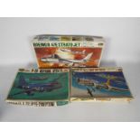 Hasegawa - Three boxed 1:72 scale plastic military aircraft model kits.