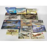 Airfix, Revell - 12 boxed vintage mainly 1:72 scale military aircraft plastic model kits.