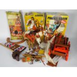 Marx - The Lone Ranger - 3 x boxed models, # 7412 Prairie Wagon,